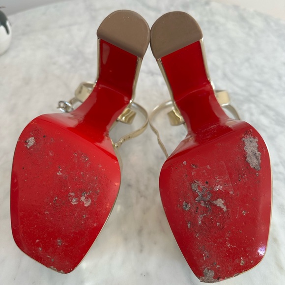 Christian Louboutin Amali Alta 130 Mirror Leather Platform Sandals - Picture 8 of 10